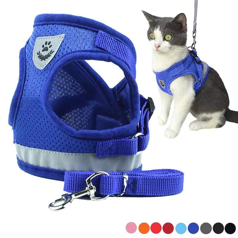 Peitoral Com Guia para Caes E Gatos - Modelo Colete - Maga Shop